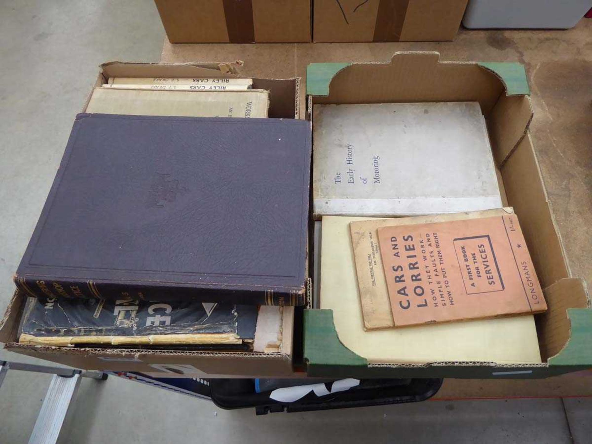 2 x boxes of vintage car manuals