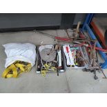 Bag containing lorry straps and various assorted tools