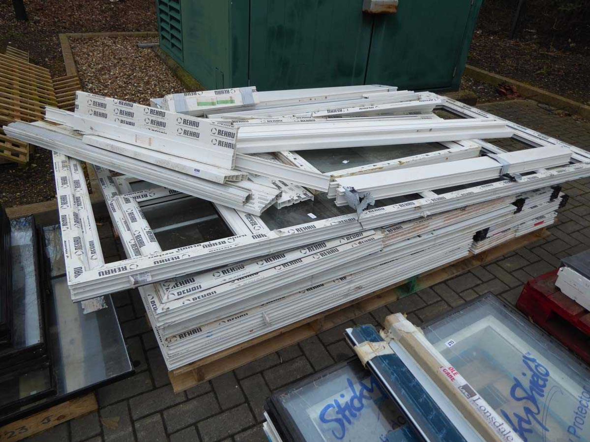 Four pallets containing various windows, glazed and unglazed, including roof window - Image 2 of 5