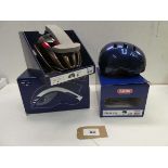 +VAT Abus Airbreaker metallic cooper cycle helmet size L and Abus Skurb midnight blue kids cycle