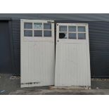 Pair of wooden garage doors