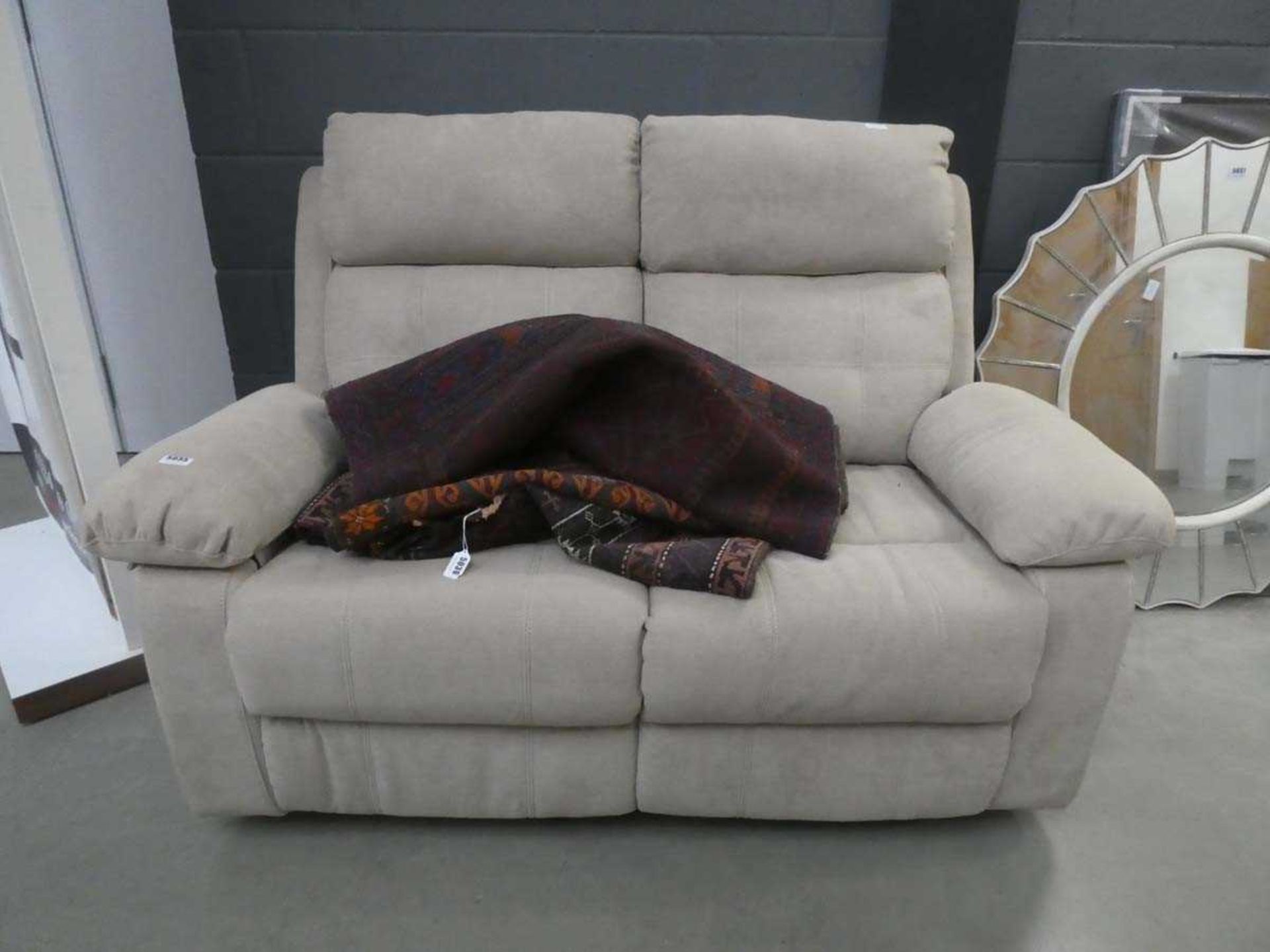 Oatmeal 2-seater reclining sofa