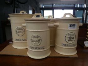 Four kitchen storage vessels