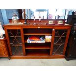 Victorian open bookcase with glazed cupboard to the side