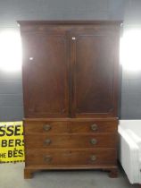 Victorian mahogany linen press