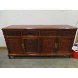 Chinese grape and vine patterned display cabinet with cupboard base under