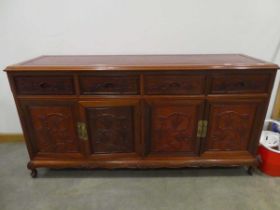 Chinese grape and vine patterned display cabinet with cupboard base under