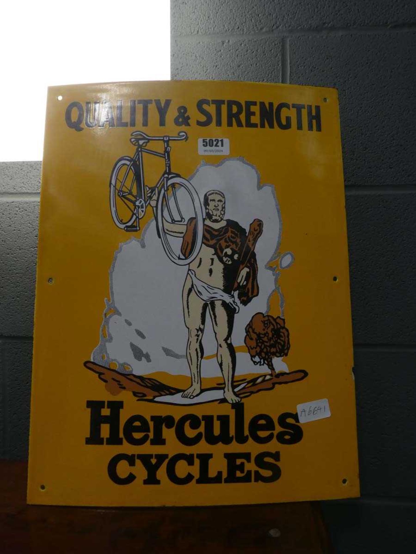 Reproduction Hercules Cycles painted sign