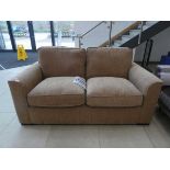 (12) Houndstooth patterned terracotta 3-seater sofa