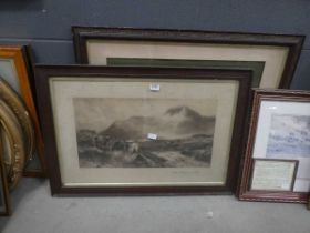 3 prints, cattle, sheep and fishermen