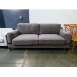 (7) Danetti Mayfair grey velvet effect 3-seater sofa