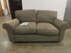 (6) Taupe fabric 2-seater sofa