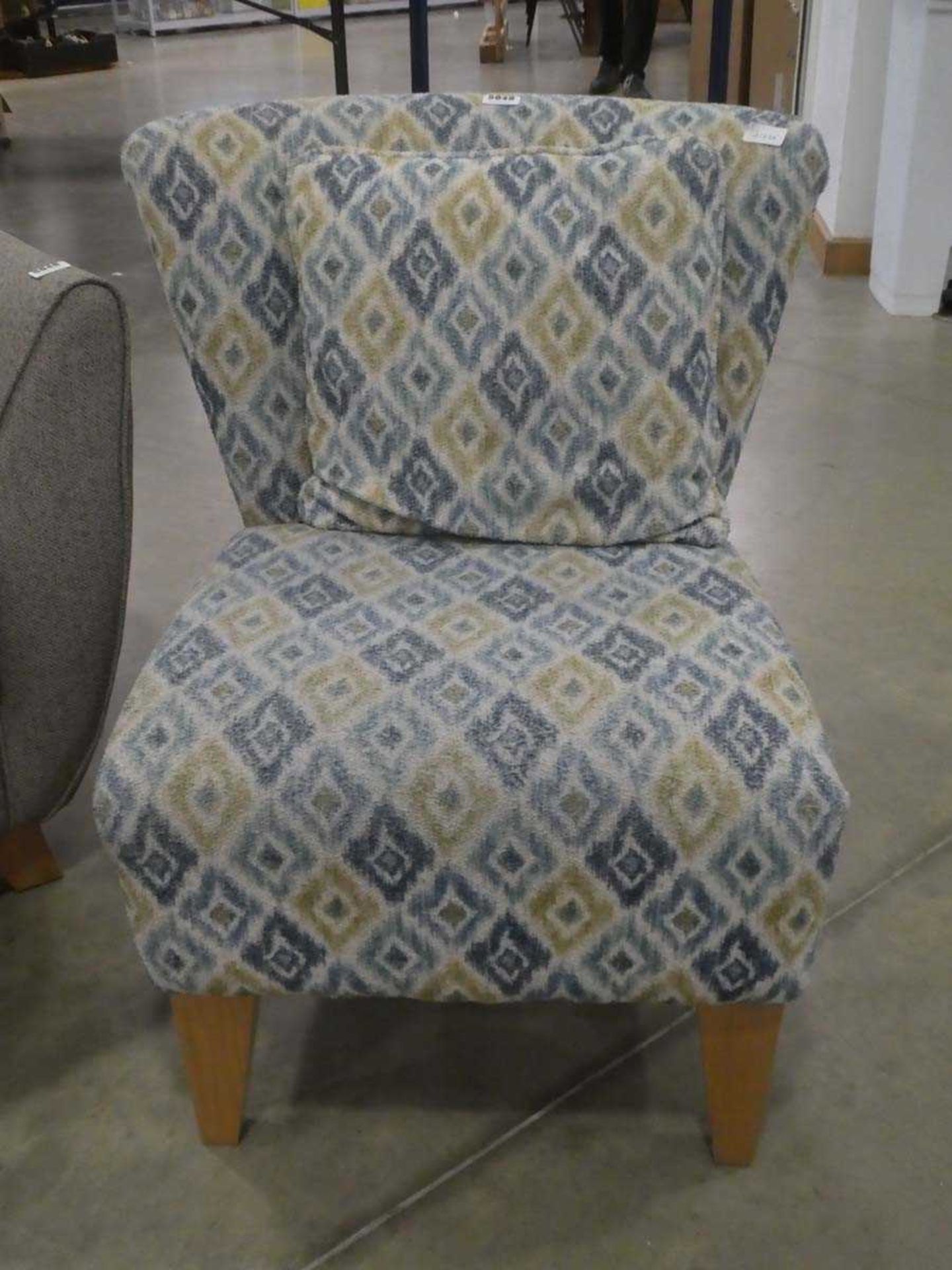 (5) George Cocktail diamond patterned easy chair