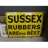 Enamelled Sussex Rubbers sign