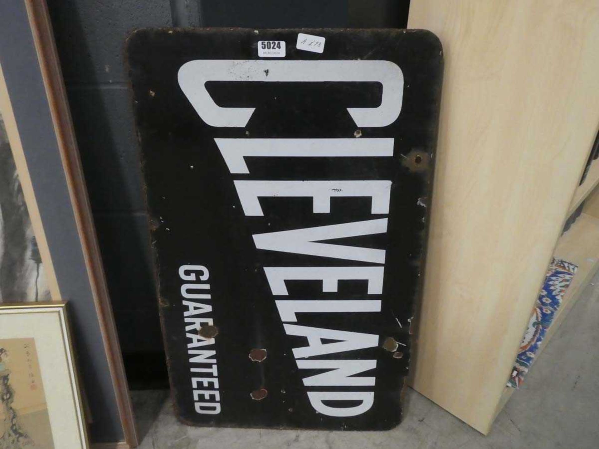 Enamelled Cleveland sign