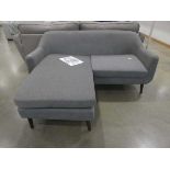 (10) Grey fabric L-shaped sofa