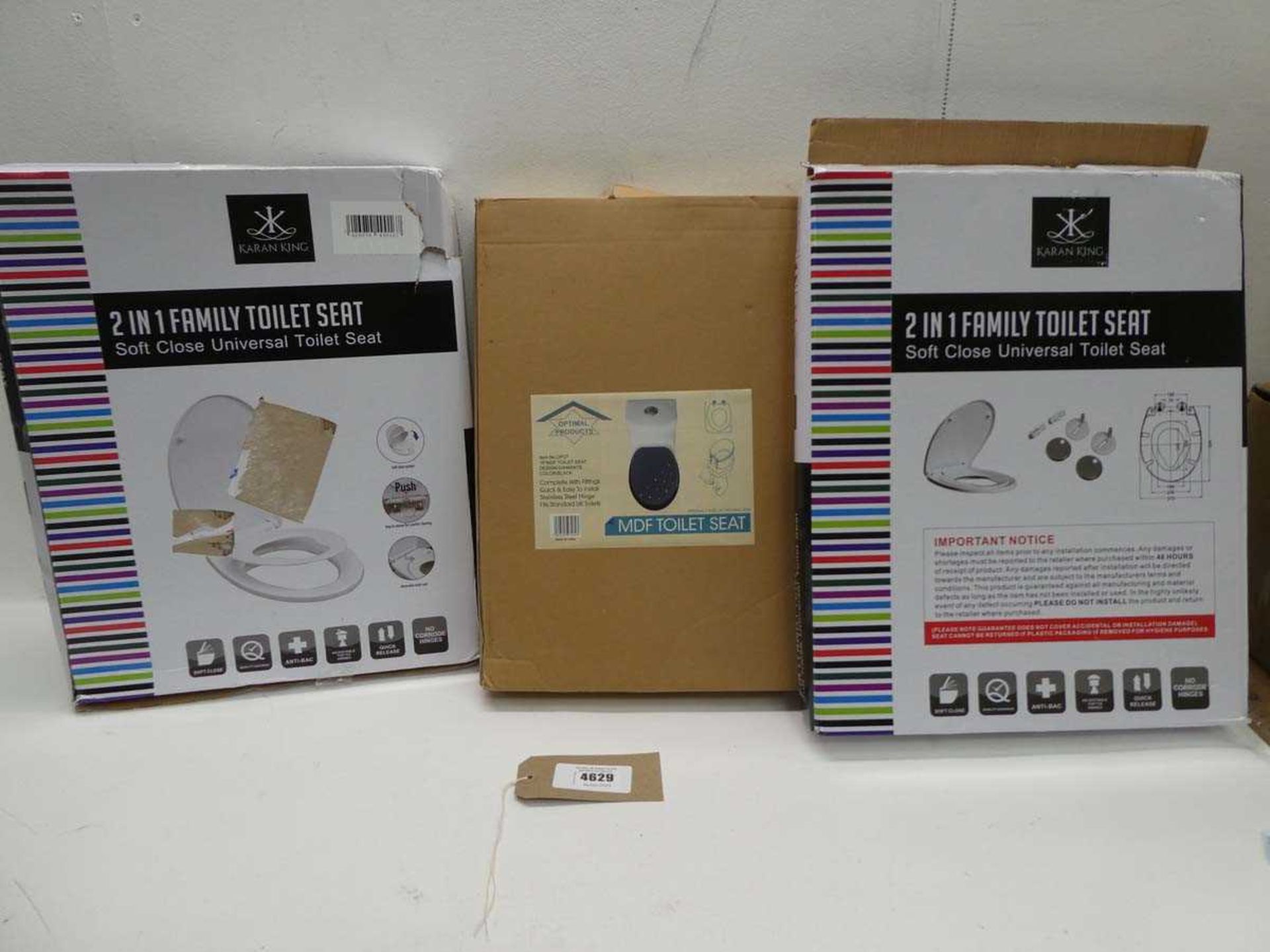 +VAT 2 soft close universal toilet seats and MDF toilet seat