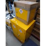 Yellow metal 2 door cabinet and single door cabinet (fire cabinets)