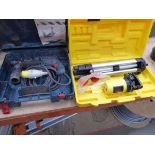 Bosch 110V SDF drill and a car radio plus a small laser level