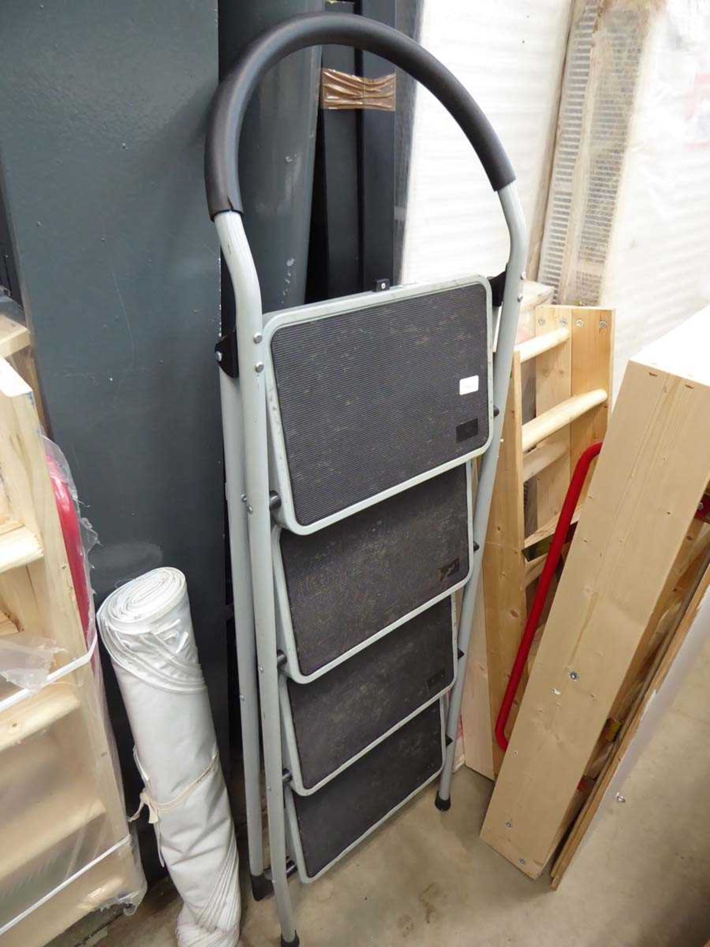 Grey four tread step ladder