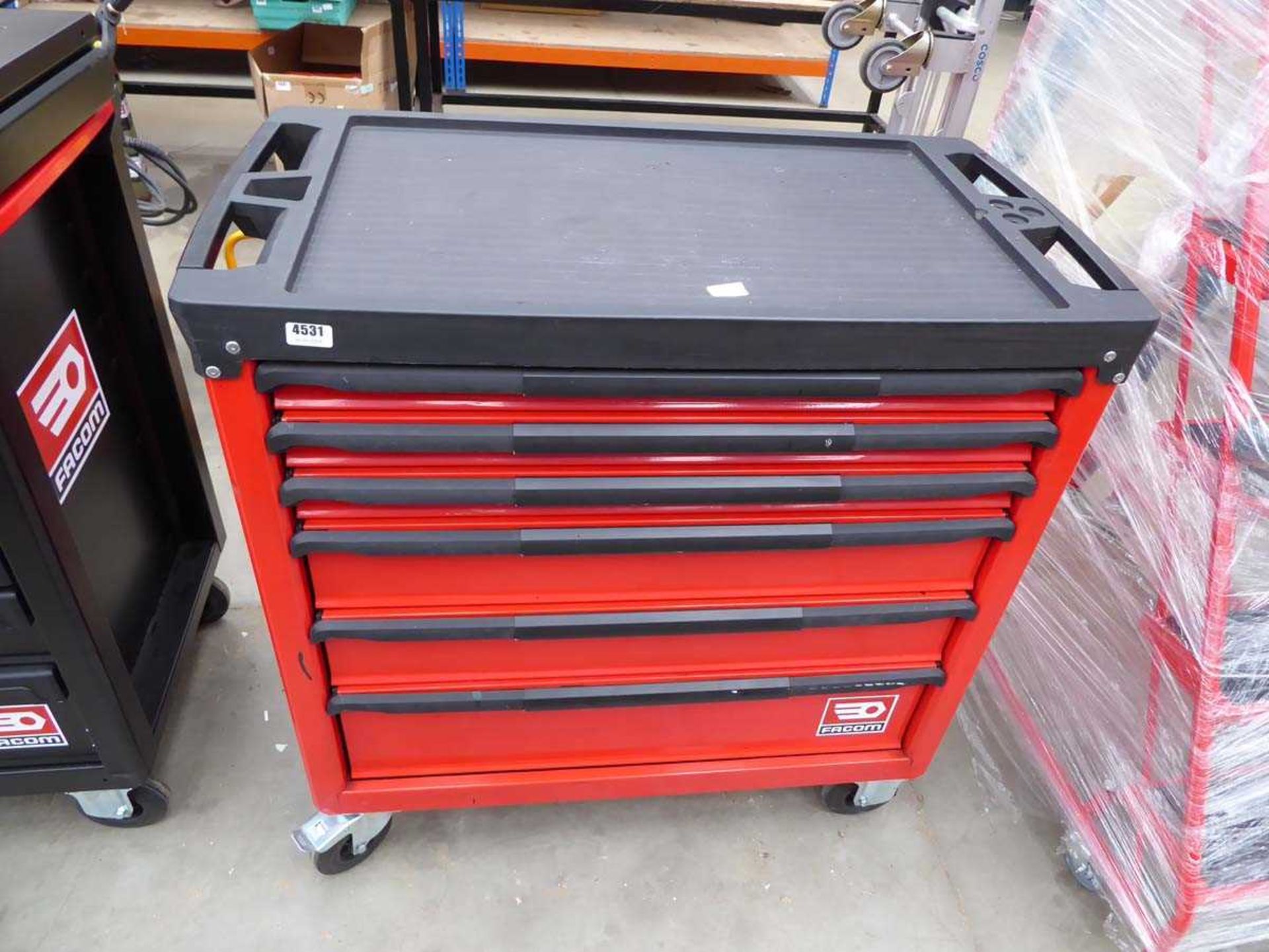 Red Facom wheeled drawered toolbox