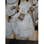 3 x concrete Buddha plaques