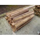 Quantity of short wooden posts