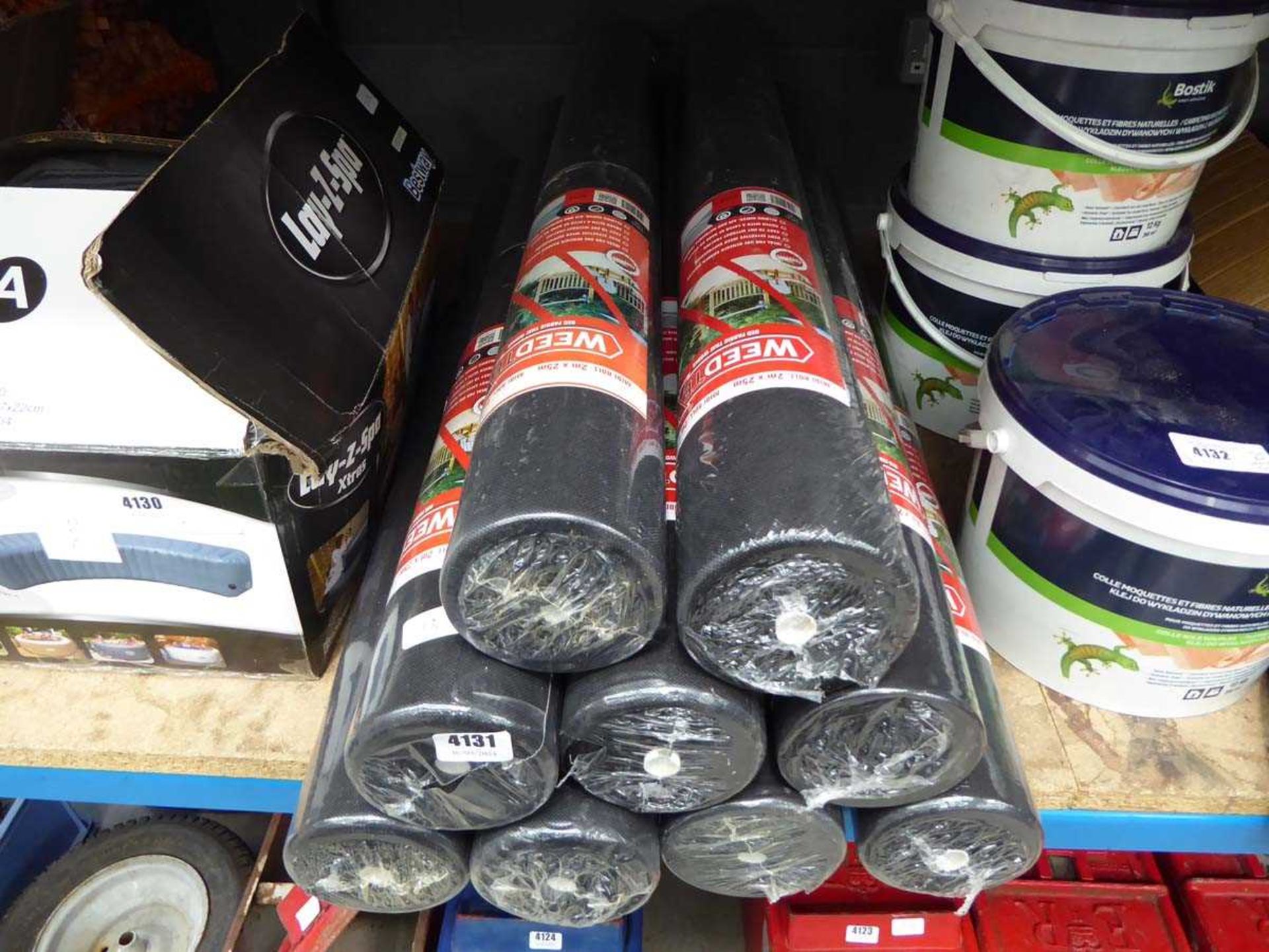 Nine rolls of weed membrane fabric