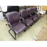 4 purple slide frame chairs