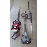 Mountfield petrol powered hedge cutter and Titan petrol powered long reach hedge cutter