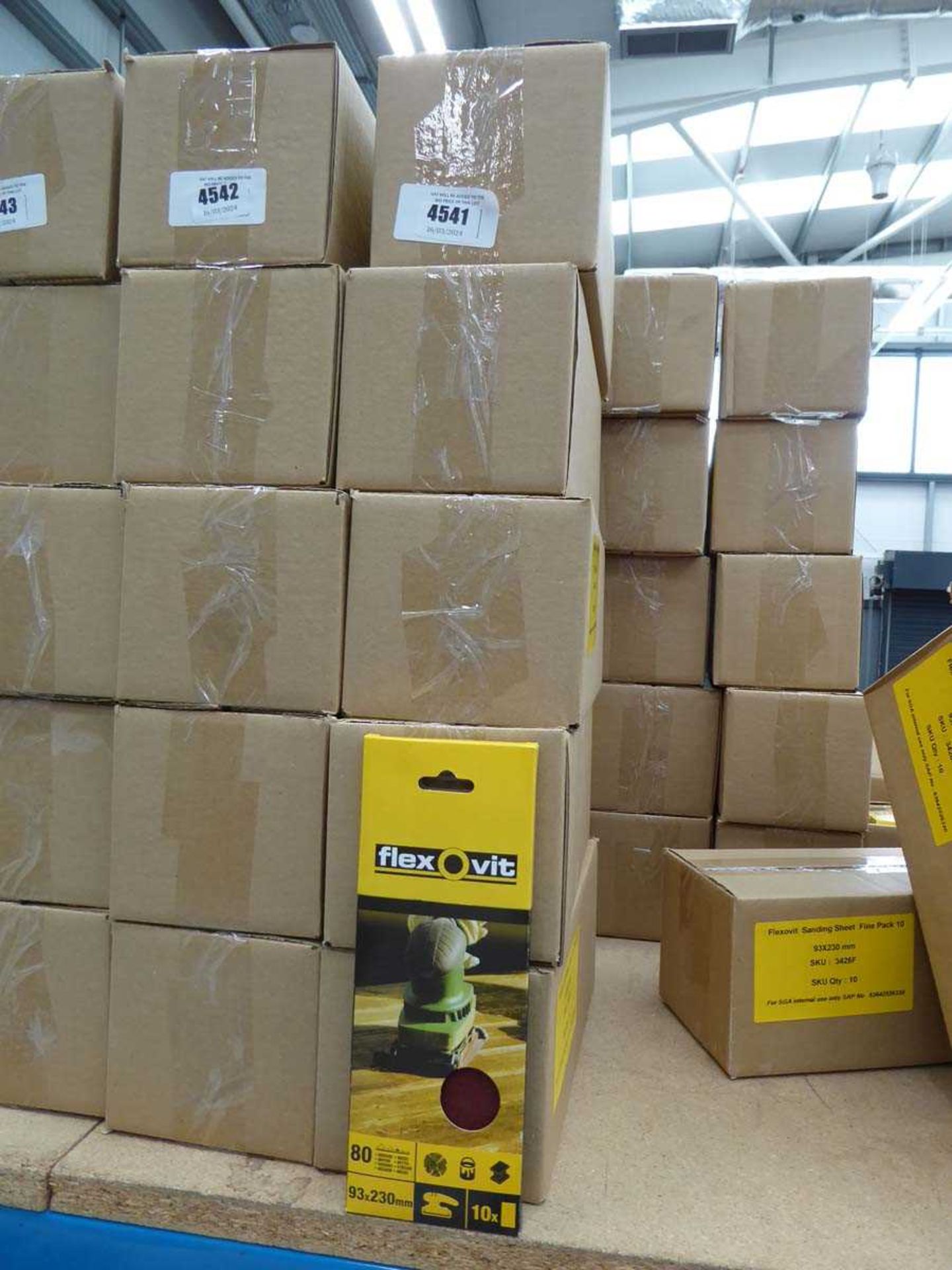 +VAT 5 x boxes of Flexovit 93 x 230mm fine sanding sheets