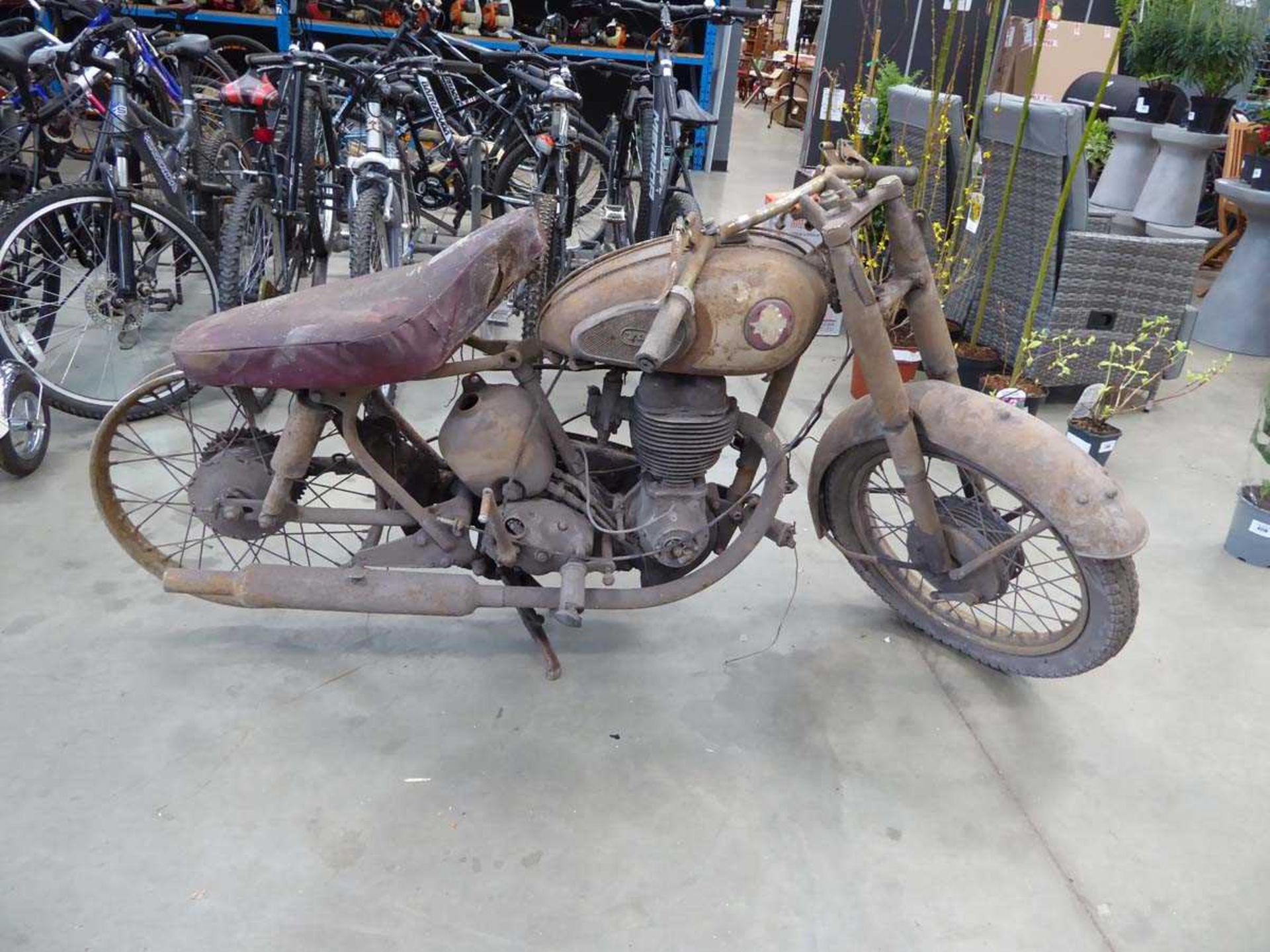 1956 BSA C12 motorcycle for complete restoration. Registration NTH 315 with V5C and old logbook