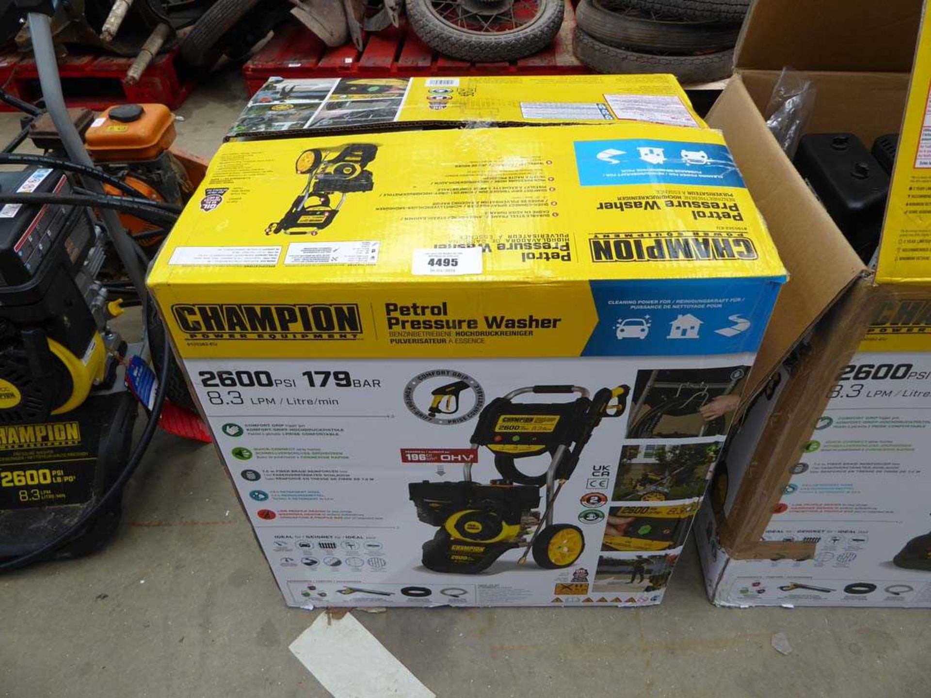 +VAT Boxed Champion petrol powered pressure washer