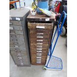 Multi drawer filing cabinet with various assorted fixings and tools
