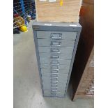 Grey metal multi drawer filing cabinet