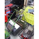 Webb petrol powered cylinder mower with grass box