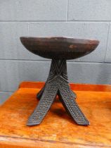 Carved African stool