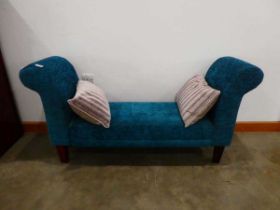 Turquoise fabric bedroom seat