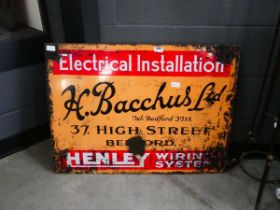 Painted electrical installation advertising sign