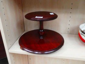2-tier mahogany table top stand