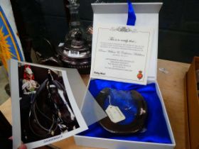 Horse shoe, boxed and with certificate
