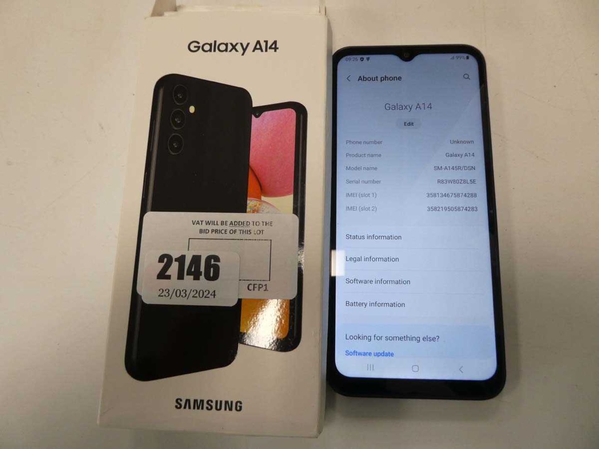 +VAT Samsung Galaxy A14 64GB in black