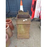 2 cast metal chimney pots