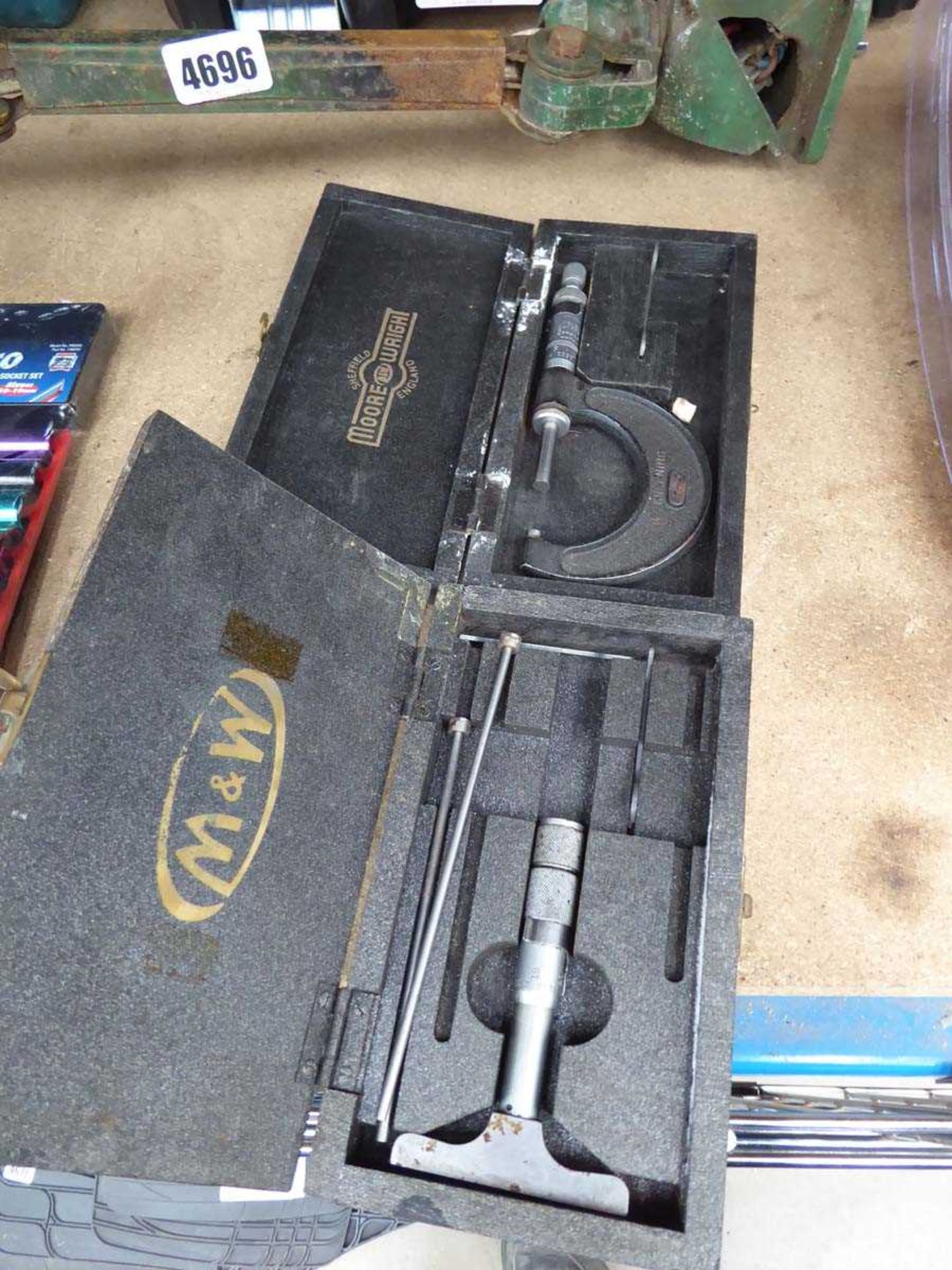 Moore & Wright vernier calliper and one other measuring gage