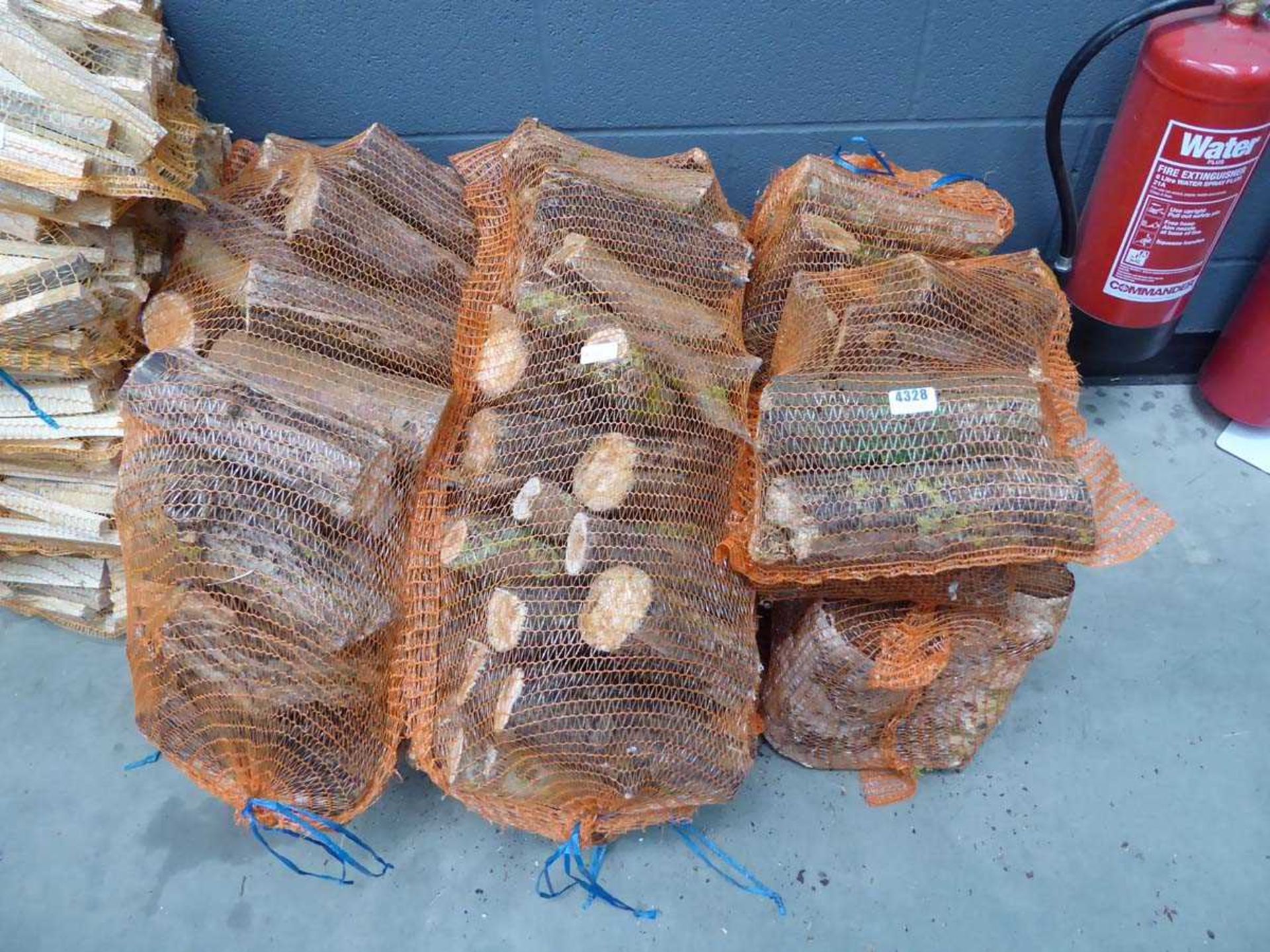 Six bags of cut logs