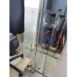 4 x toughened office screens on mobile aluminium bases