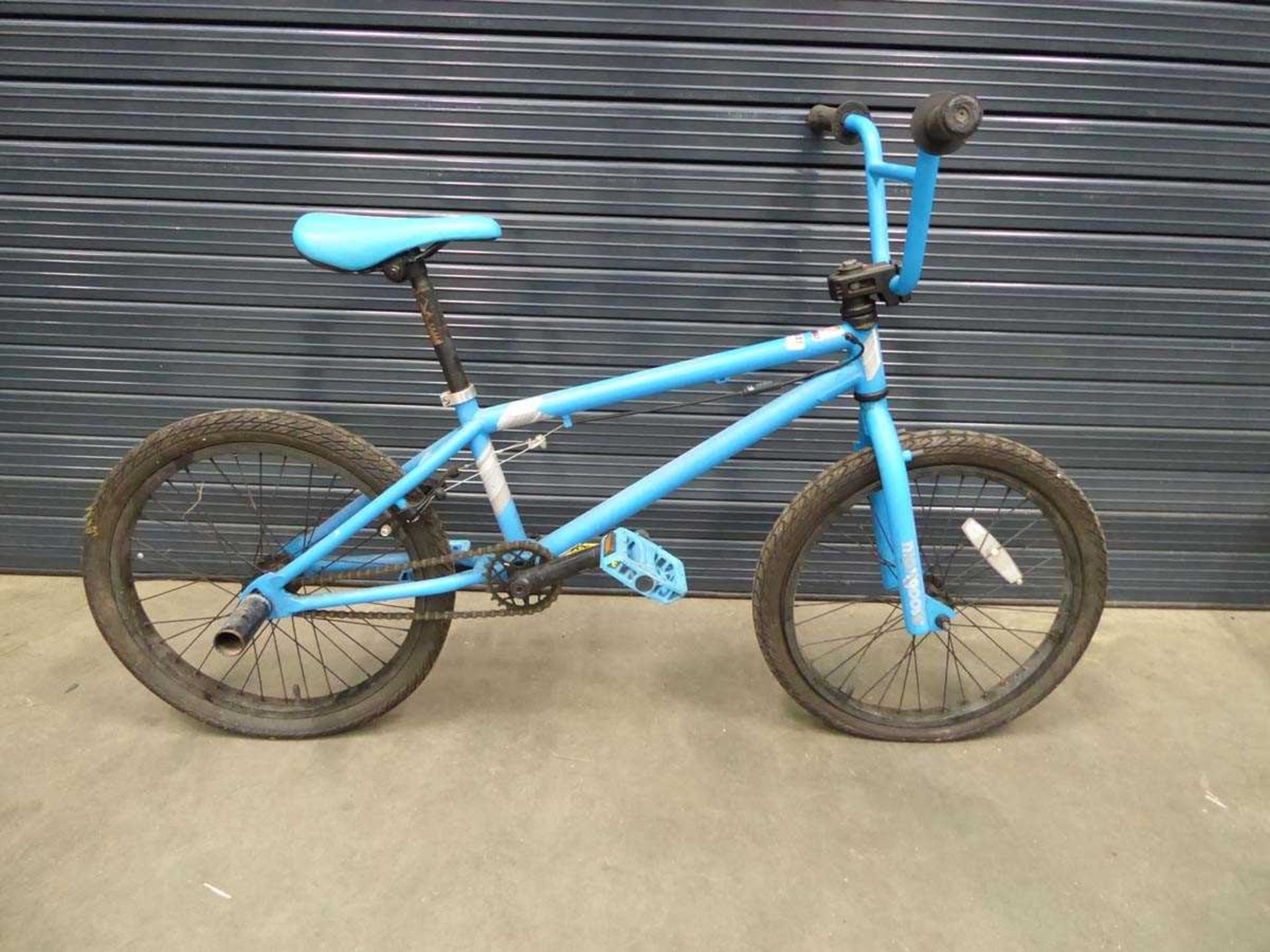 Pale blue Mongoose BMX bike