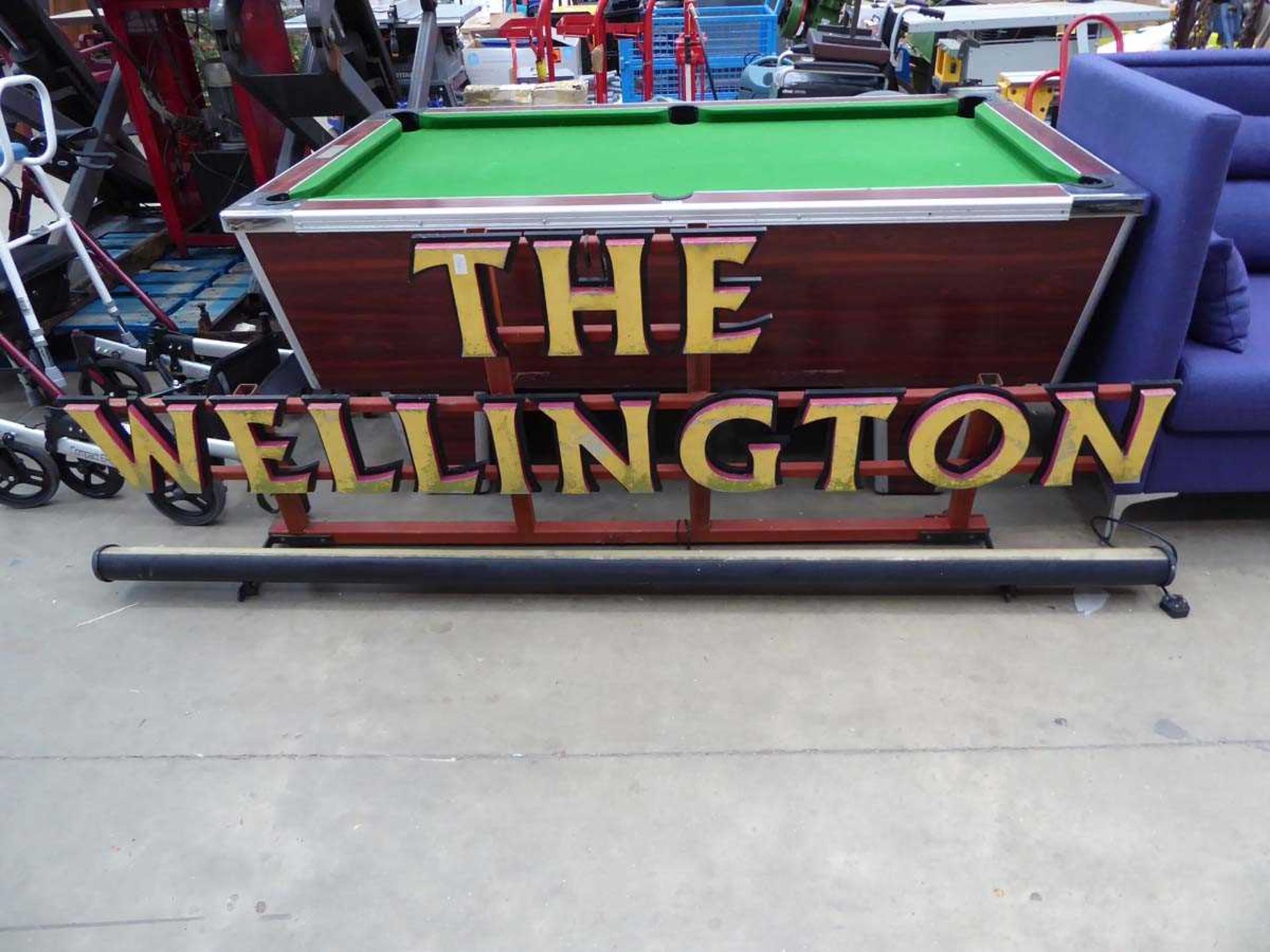 The Wellington illuminated pub sign