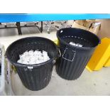 Two large plastic dustbins of table clips