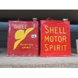 2 Shell vintage fuel cans